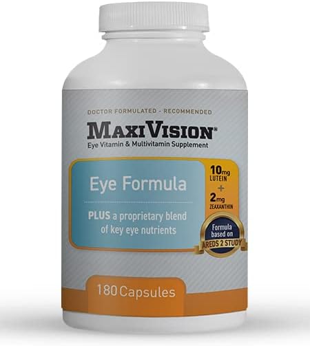MaxiVision® Eye Formula - Eye Vitamin Based on AREDS 2 Study - Age-Related Macular Support (1 B 180 Capsules)