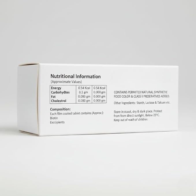 Advanced Biotin for Hair Loss and Hair Growth - Hair Vitamin Supplement for Men and Women 30 Vegan Tablets