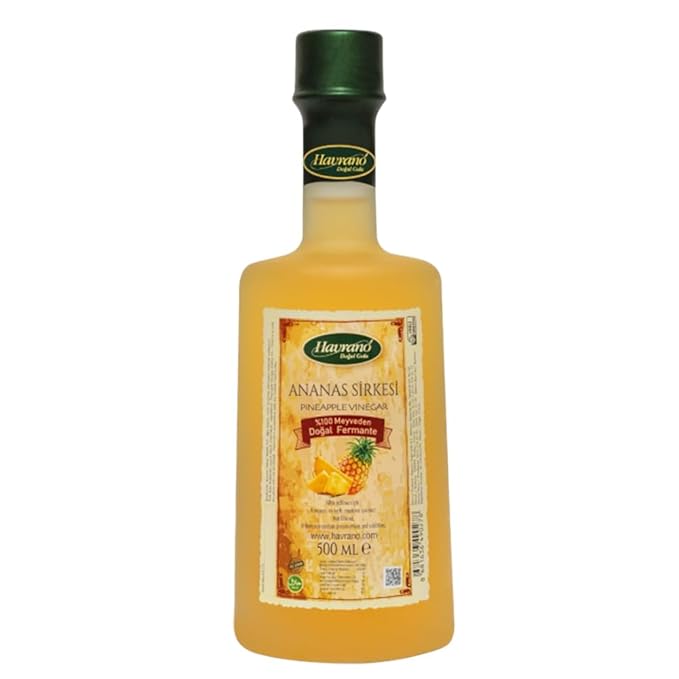 Natural Fermented Pineapple Vinegar 16.9 fl oz | Unfiltered Raw with Mother | Tropical Flavor for Salads Sauces and Drinks