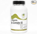 B-Complex 50 Vitamin ~ 100 Capsules - No Additives ~ Naturetition Supplements