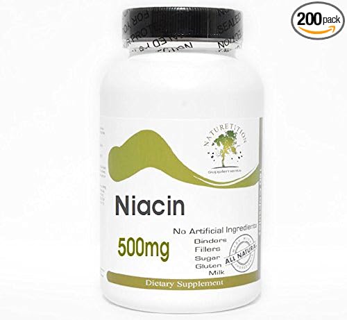 Niacin 500mg ~ 200 Capsules - No Additives ~ Naturetition Supplements