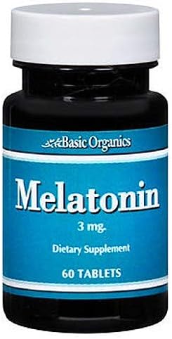 Basic Organics Melatonin 3 mg Tablets - 60 ct Pack of 6