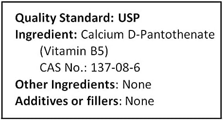Calcium D-Pantothenate Vitamin B5 1000 Grams (2.2 lb 35.2 oz) Pure Powder