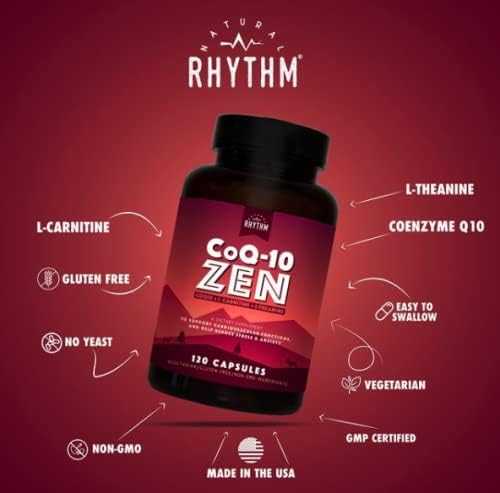 Natural Rhythm Cardio Calm Bundle - Triple Calm Magnesium 150mg 120 Capsules + CoQ10-ZEN (Coenzyme Q10 + L-Carnitine + L-Theanine) 30 Capsules