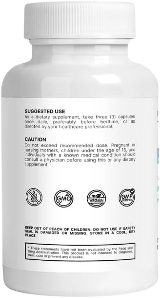 Denticare Bite-Guard for Teeth Grinding &amp Clenching Calms Jaw with Magnesium - 90 Capsules (Non-GMO Vegan)