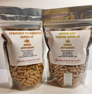 Turmeric Capsule &amp Ginger Root Capsule Value Pack Combo 300 Each! General Wellness Herbal Supplement Fresh On Demand!