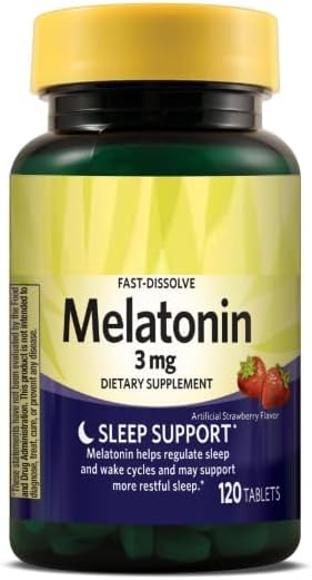 SEDLAV Fast-Dissolve Melatonin Dietary Supplement Tablets 3 mg 120 Count Sticker