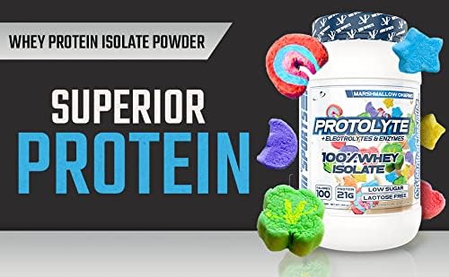 VMI Sports | ProtoLyte Whey Isolate Protein Powder | Low Calorie Whey for Weight Loss and Muscle Gain | Digestive Enzymes | Non-GMO (1.6 lb Marshmallow Charms)