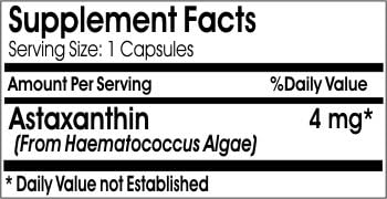 Astaxanthin 4mg ~ 90 Capsules - No Additives ~ Naturetition Supplements