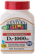21st Century Vitamin D3-1000 IU Softgels - 250 ct Pack of 3
