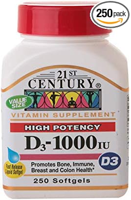 21st Century D3-1000 IU Softgels - 250 ct Pack of 2