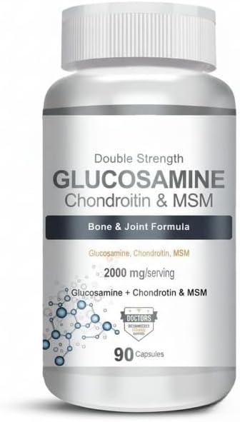 Glucosamine 1000mg MSM 500mg &amp Chondroitin 500mg Support Joint Strength 90 Capsules
