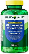 H4U Spring Valley Triple Strength Glucosamine Chondroitin Dietary Supplement Tablets for Joint Health 160 Count