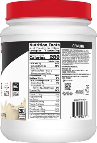 Muscle Milk Lean Muscle Vanilla Creme Protein Powder 1.93 Pound (Pack of 2)