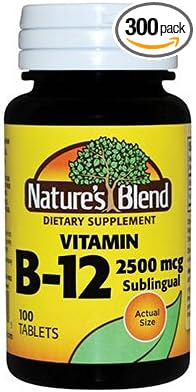 Nature's Blend Vitamin B-12 2500mcg 100 Tablet Bottle (Pack of 3)