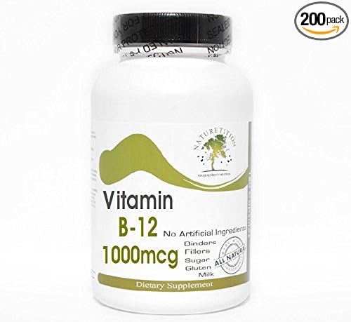 B-12 Vitamin 1000mcg ~ 200 Capsules - No Additives ~ Naturetition Supplements