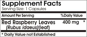 Red Raspberry Leaves 400mg // 200 Capsules // Pure // by PureControl Supplements