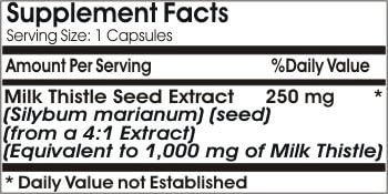 Milk Thistle Silymarin Extract 1000mg ~ 90 Capsules - No Additives ~ Naturetition Supplements