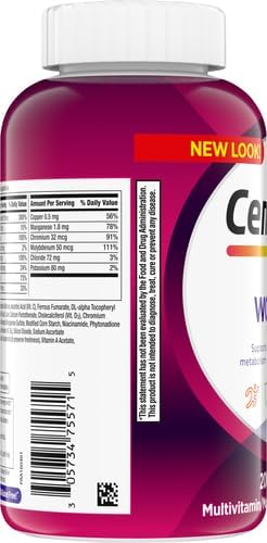 Centrum Multivitamin Tablet for Women Multivitamin/Multimineral Supplement with Iron Vitamin D3 B Vitamins and Antioxidant Vitamins C and E Gluten Free Non-GMO Ingredients - 200 Count
