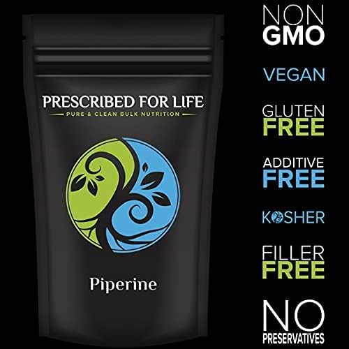 Prescribed For Life Piperine Powder 95% Black Pepper Extract Powder Gluten Free Vegan Non GMO Natural Antioxidant (56g)