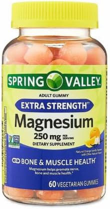 Spring Valley Extra Strength Magnesium Gummies for Bone and Muscle Health 250mg 60ct + Sticker.