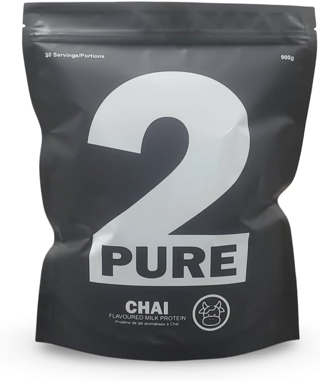 2Pure Chai Protein Powder - Keto Unsweetened Low Carb Gluten Free Non-GMO | 26G Milk Protein Isolate Powder - 30 Servings (2 Pound Real Chai Spices)