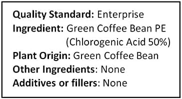 Green Coffee Bean Extract Powder Standardized 50% Chlorogenic Acid (250 Grams (8.8 oz))