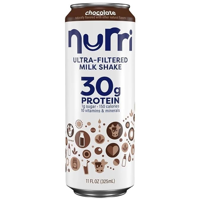 Nurri Ultra Filtered Protein Milk Shake Variety Pack 30g Protein Low Sugar Lactose Free – 12 Ready-to-Drink 11 fl oz Cans (4 Vanilla 4 Chocolate 4 Strawberry)