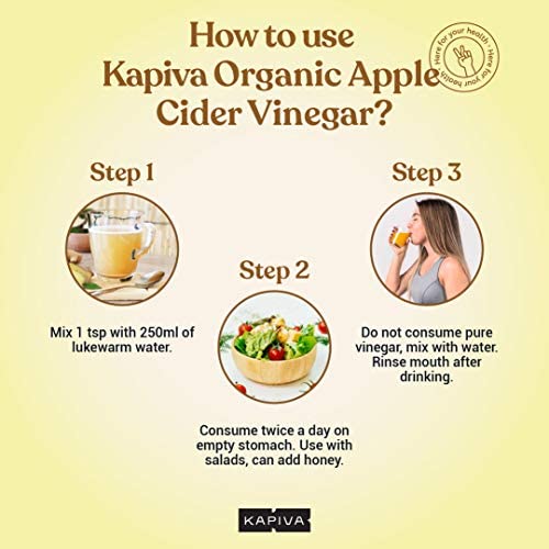Kapiva Organic Apple Cider Vinegar with The Mother (in Glass Bottle) - Certified Organic - Synbiotic in Nature 500ml - Pack of 2