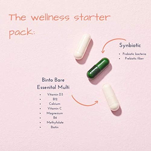 Binto 3-in-1 Glow Getter Daily Women's Probiotic &amp Multivitamin - Designed to Support Hormonal Mood and Gut Balance