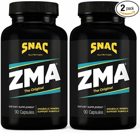 SNAC ZMA The Original Sleep &amp Recovery Supplement - Supports Muscle Recovery Restful Sleep Relaxation Stress Relief and Immune Support with Magnesium Zinc &amp Vitamin B6 90 Veggie Capsules