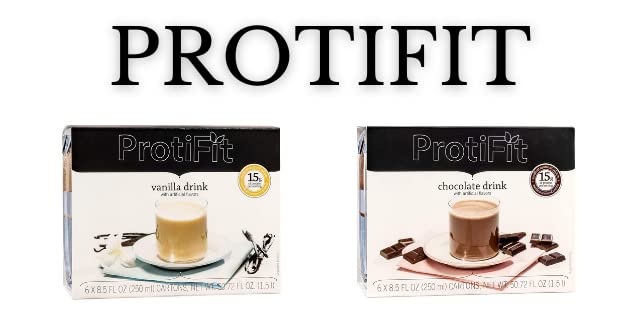 PROTIFIT - 6 Pack High Protein Ready to Drink 15g Protein Low Calorie Low Fat Low Carb Low Sugar Gluten Free Ideal Protein Compatible 6 Servings Per Box (Vanilla)