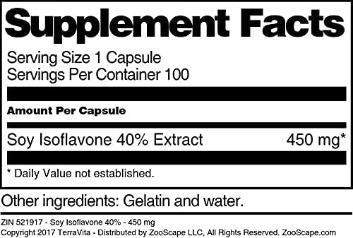 Soy Isoflavone 40% - 450 mg (100 Capsules ZIN: 521917)