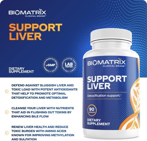 BioMatrix Liver Cleanse Detox &amp Repair Artichoke Extract Liver Health Formula Liver Supplement with Milk Thistle Taurine Methionine | 1+ Month Supply for Men and Women