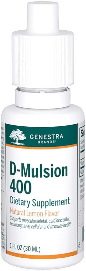 Genestra Brands D-Mulsion 400 - Liquid Vitamin D Supplement - Natural Lemon Flavor - 1110 Servings
