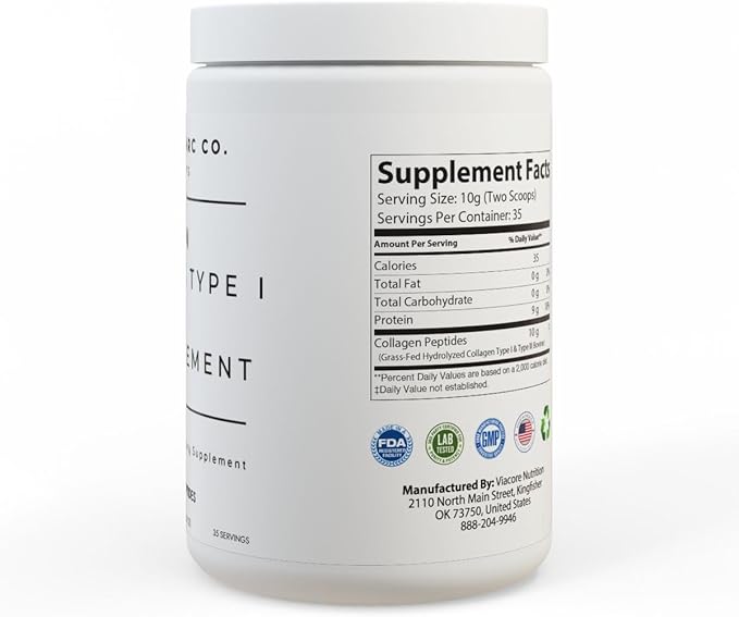 Collagen Peptides Type I &amp III Supplement 350G / 12.3 oz Corn Free Lactose Free FDA Registered
