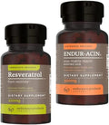 Endurance Products Resveratrol Supplement – Grape Skin Extract - 100mg Trans-Resveratrol Antioxidant and ENDUR-ACIN Niacin - Vitamin B3 Niacin 500mg Extended Release &amp Low-Flus
