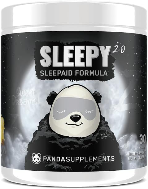 Underground Bio Labs™ Panda SUPPS – Sleepy 2.0 Natural Sleep Aid Formula: 5mg Melatonin 300mg GABA Chamomile Extract (Honey Lemon Tea) 30 Servings
