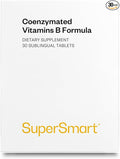 Supersmart - Coenzymated B Formula - Contains All the B Group Vitamins - Five Times More Active | Non-GMO &amp Gluten Free - 30 Tablets