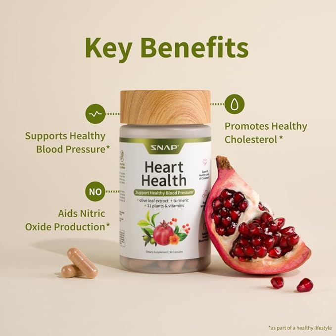 Snap Supplements Heart Health Bundle: CoQ10 Organic Beet Root Hawthorn Berry Turmeric &amp Odorless Garlic Capsules + Sugar-Free Gummies 90 Caps &amp 60 Gummies