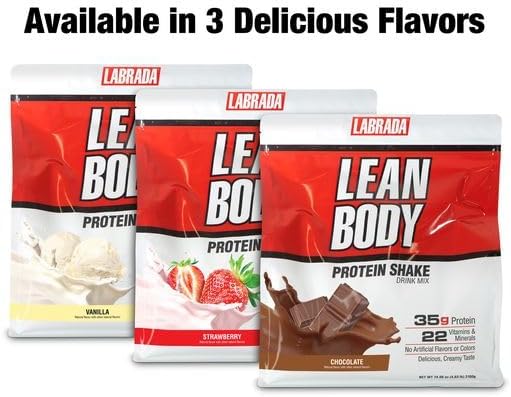 Lean Body All-in-One Strawberry Protein Shake. 35g Protein Whey Blend 7g Healthy Fats &amp Fiber 22 Vitamins and Minerals No Artificial Colors Gluten Free (4.6lb) Packaging May Vary