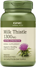 GNC Herbal Plus Milk Thistle 1300mg Supplement Extra Strength Vegetarian Supports Healthy Liver Function 120 Servings