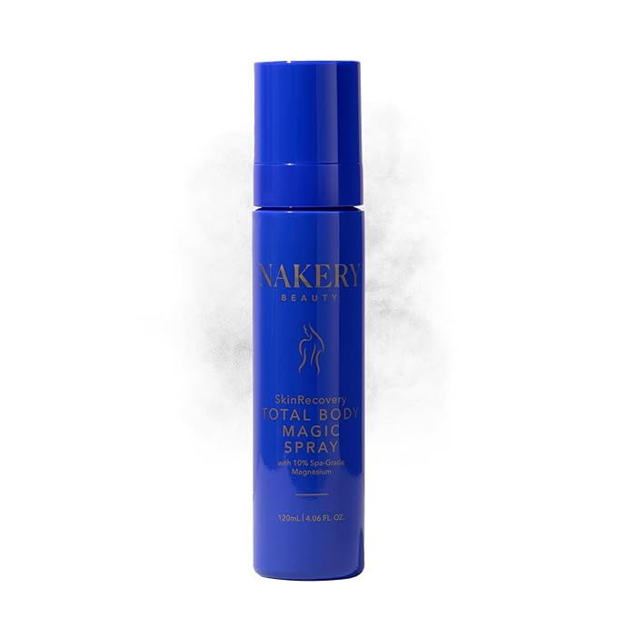 Nakery Total Body Magic Magnesium Spray 10% Formula for Feet Tension Leg Cramps and Muscle Stiffness Homeopathic Oil with Valerian Root Arnica and Soothing Post-Workout Relief