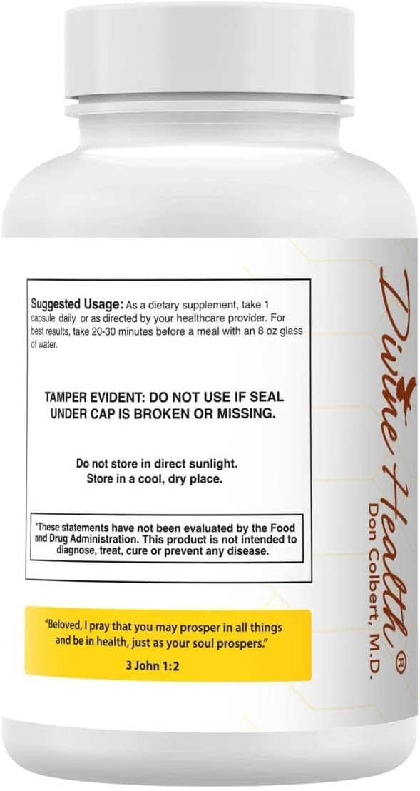 Dr. Colbert MD High Potency Turmeric Curcumin with Bioperine | by Divine Health | Black Pepper for Absorption | Sunflower Phosphatidylcholine | 500mg 95% Curcuminoids | 60 Servings