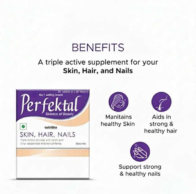 Hair Skin Nail Supplement Triple Action Formula enriched with Biotin Zinc SeleniumGrape Seed Extract for Healthy Skin Hair and Nails | Gluten Free Vegetarian Tablets(Pack of 1)