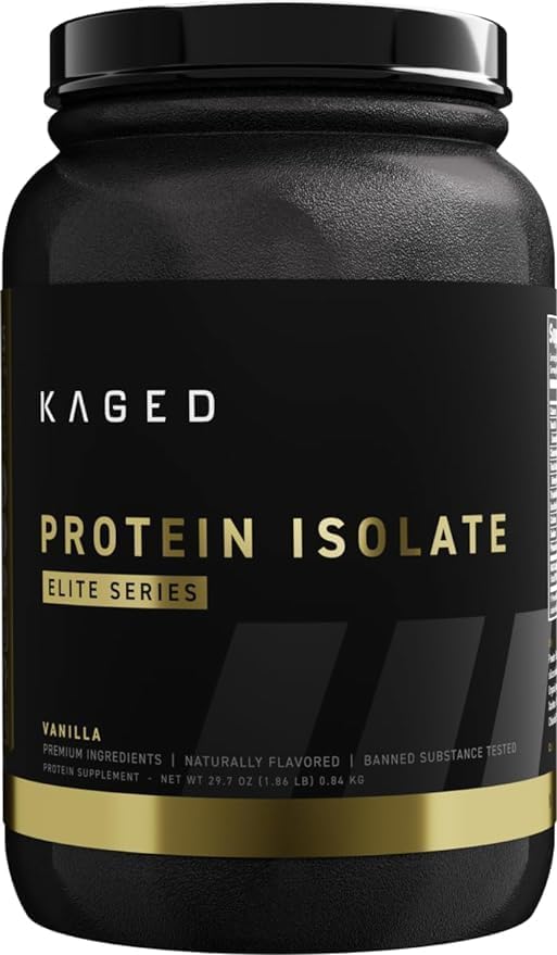 Kaged Whey Protein Isolate Elite Powder | Vanilla | Whey Casein &amp Milk Protein Blend | Post Workout Recovery Drink | Supports Muscle Building | Supplements for Men &amp Women | 2 lbs