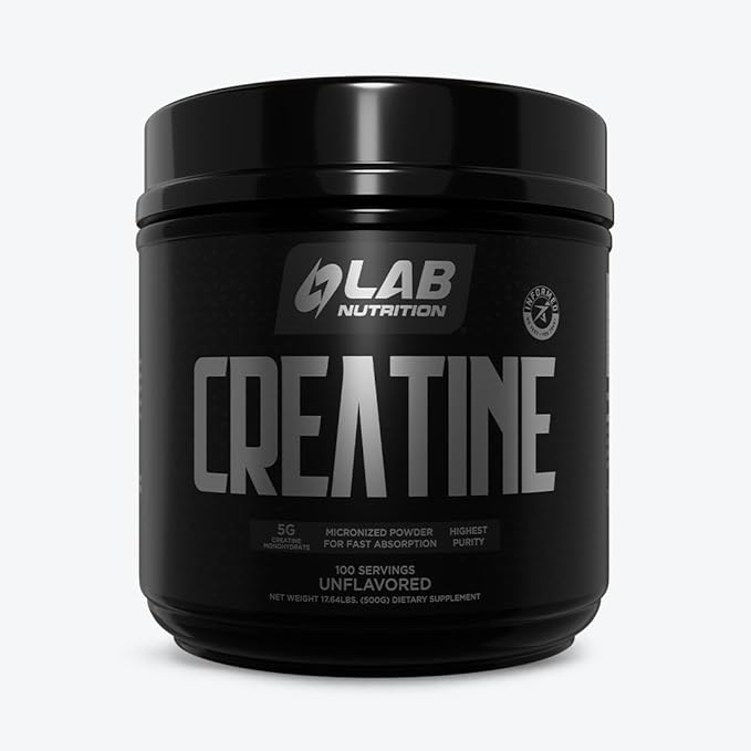 Lab Nutrition Creatine Monohydrate Micronized Powder 500G 5000mg Per Serv (5g) Keto Friendly Micronized Creatine Monohydrate 100 Servings 17.64 Ounces Unflavored