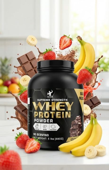 Whey Protein Powder 5 lbs – Premium Whey Isolate &amp Concentrate – 25g Protein for Muscle Gain &amp Recovery – Rich Chocolate Flavor – Proteína/Extreme for Fitness &amp Workout