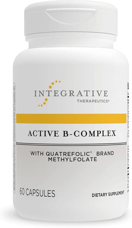 Integrative Therapeutics Bundle with Active B-Complex 60 Capsules &amp L-Theanine 60 Capsules - Active B-Complex to Support Energy Metabolism with 8 B-Vitamins* - L-Theanine to Support a Relaxed St