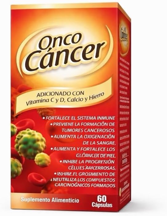 Oncco Cancer Natural Supplement 60 Capsules Herbal Formula with Guanábana &amp Cúrcuma Integral Support